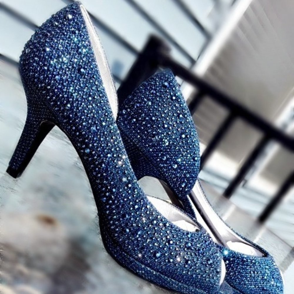 Crystalized blue heels